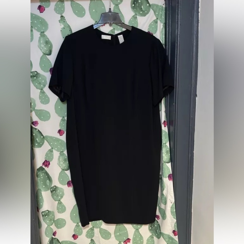 Elizabeth Collection By Liz Claiborne Black Lined Short Sleeve Dress Size 20